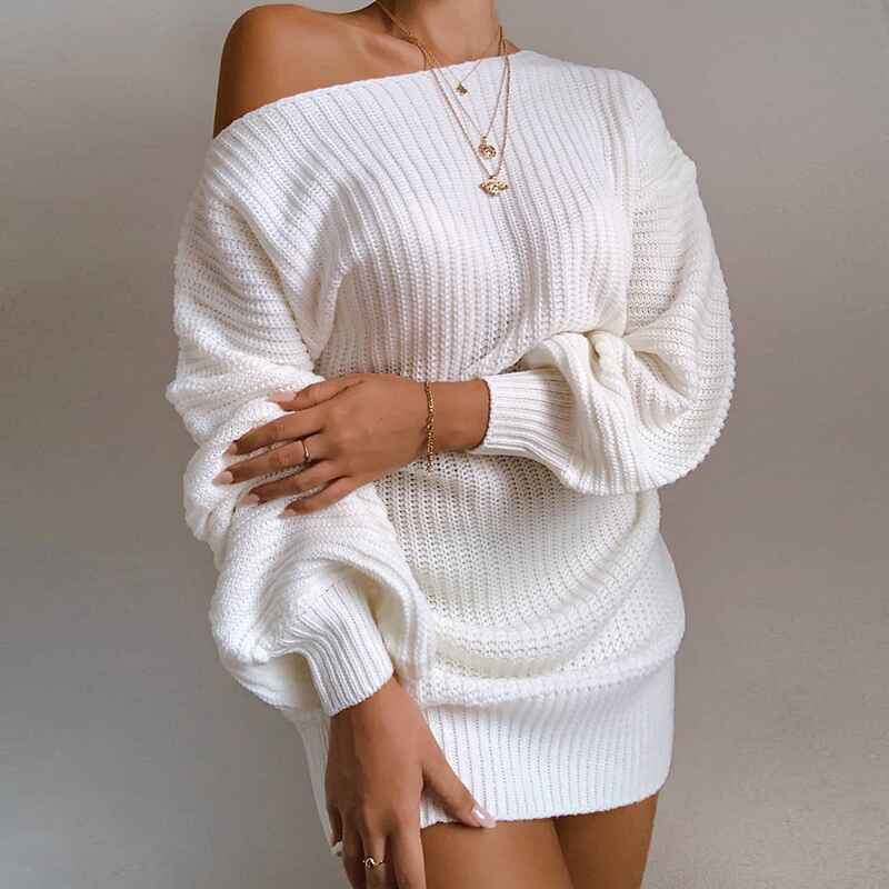 Oversized Knit Sweater Dress