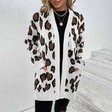 White-Womens-Open-Front-Leopard-Knit-Cardigan-Sweaters-Pockets-Long-Sleeve-Outwear-K272