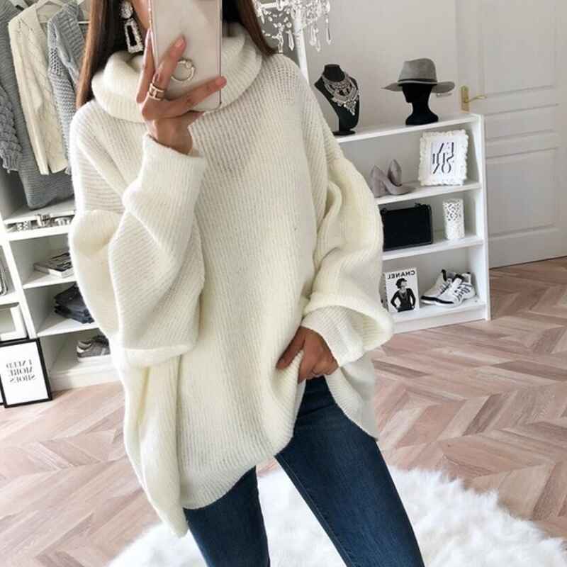 White-Womens-Turtleneck-Sweaters-Casual-Long-Sleeve-Solid-Color-Button-Sweater-Knit-Loose-Pullover-Sweater-Tops-K031