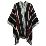     White-Womens-Zig-Zag-Knit-Tassel-Fringed-Pullover-Poncho-Sweater-Cape-Shawl-Wrap-K438