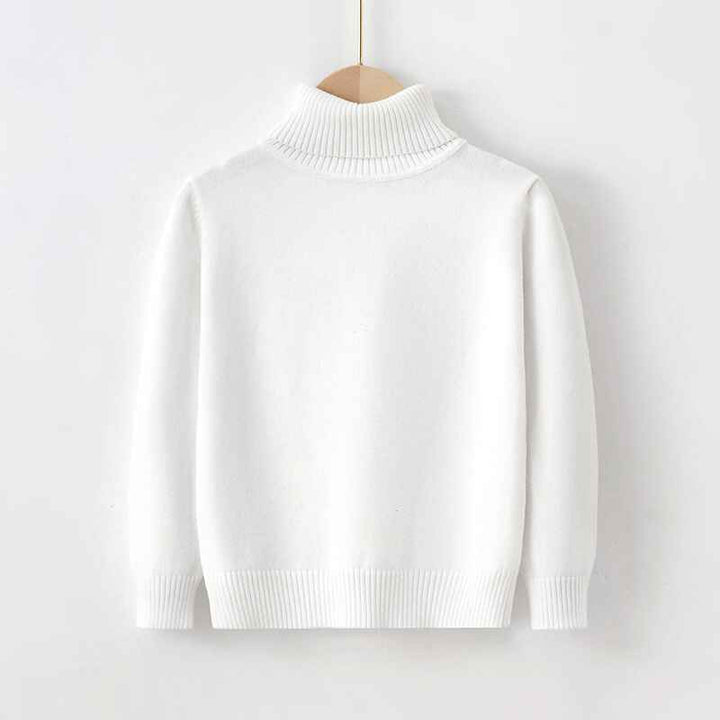   White-kids-Girl-Sweater-Turtleneck-Cable-Knit-Pullover-Solid-Sweater-Long-Sleeve-Warm-Top-Fall-Winter-Clothes-V026