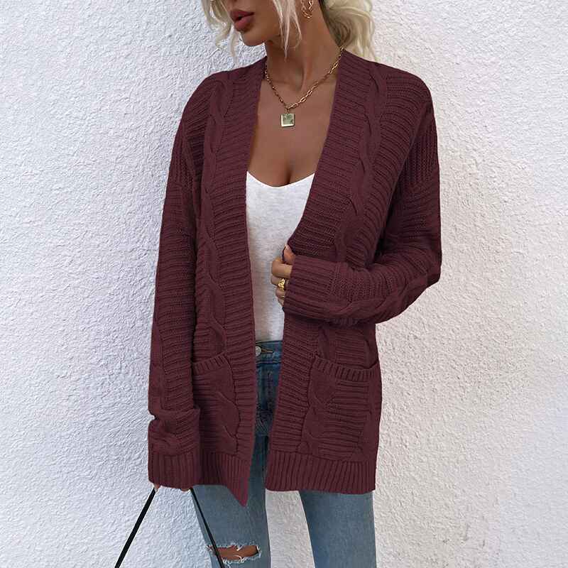 Wine-Red-Womens-Open-Front-Cardigan-Sweaters-Fashion-Button-Down-Cable-Kint-Chunky-Outwear-Winter-Coats-K076