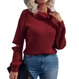 Wine-Red-Womens-Turtleneck-Oversized-Sweaters-Batwing-Long-Sleeve-Pullover-Loose-Chunky-Knit-Jumper-K494