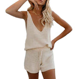 Women-2Piece-Outfits-Sweater-vest-Knit-Pajama-Set-Tops-Shorts-Suits-apricot-white-background