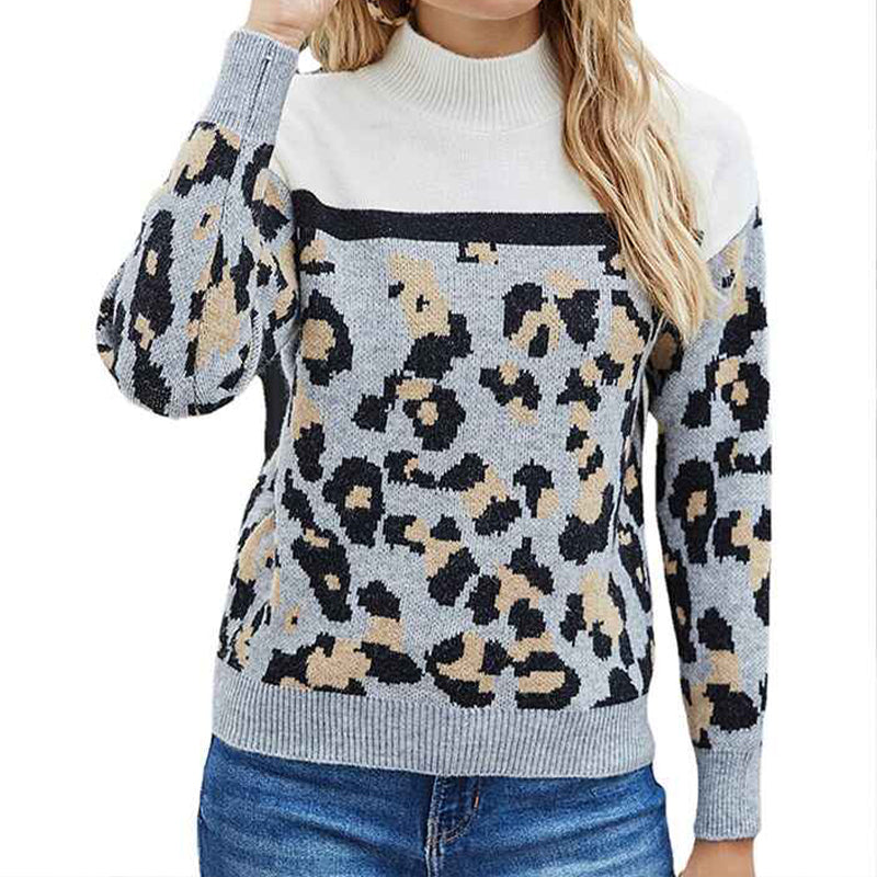     Women-Casual-Turtleneck-Long-Sleeve-Chunky-Knitted-Pullover-Sweaters-K348