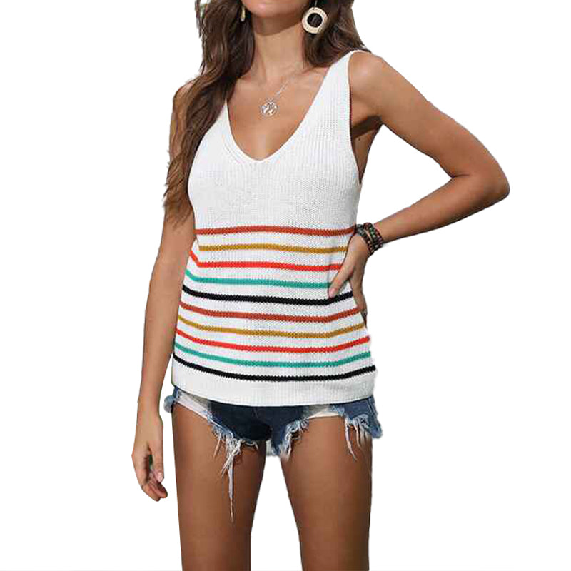 Women_s-V-Neck-Tank-Top-Sweater-Colorful-Striped-Knit-Pullover-Top-Lightweight-Crochet-Shirt-white