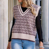 Women_s-VNeck-Plaid-Print-Sweater-Vest-Sleeveless-Rib-Knit-Crop-Tank-Tops-side