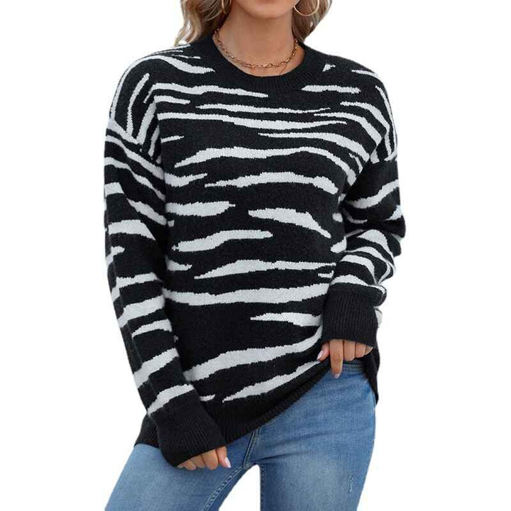 Womens-2022-Fall-Winter-Casual-Long-Sleeve-Crew-Neck-Zebra-Striped-Print-Color-Block-Knit-Sweater-Pullover-Tops-K495