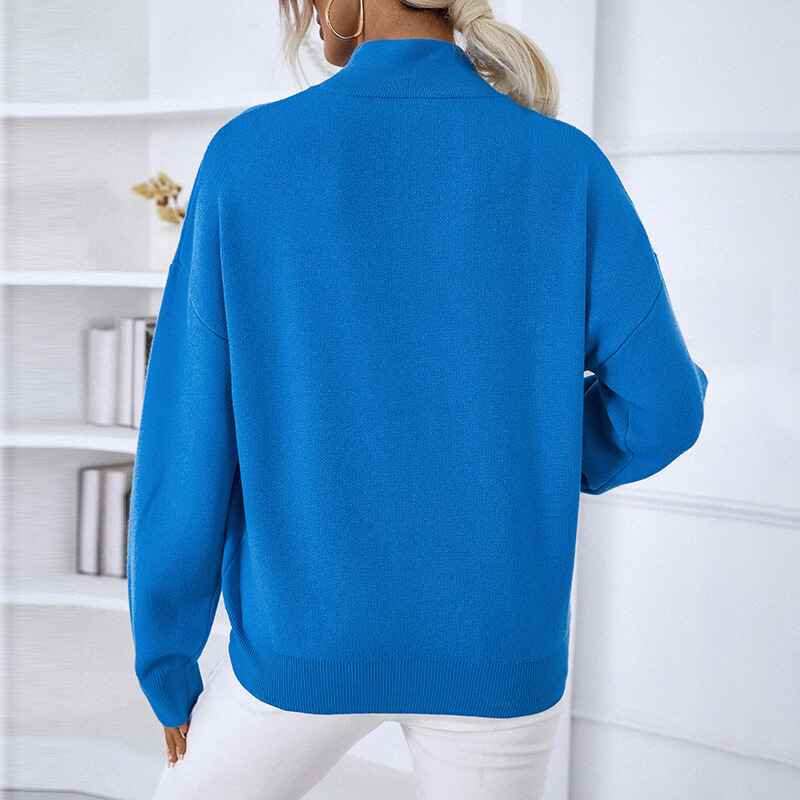 Womens-Long-Sleeve-Turtleneck-Cozy-Knit-Sweater-Casual-Loose-Pullover-Jumper-Tops-K470-Back