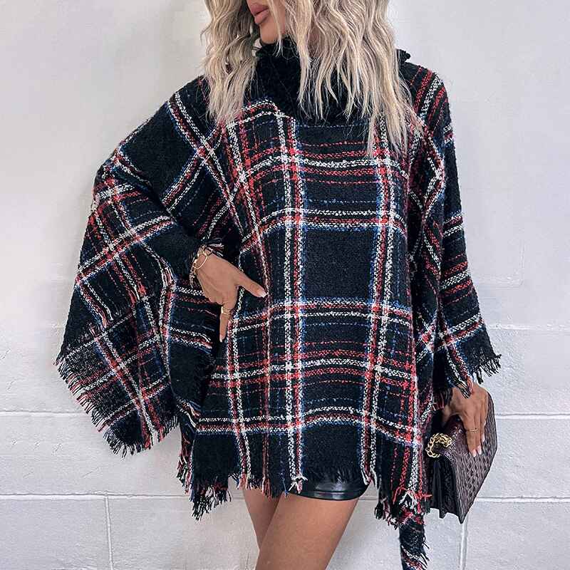 Womens-Shawl-Wrap-Poncho-Ruana-Cape-Open-Front-Cardigan-Shawls-for-Fall-Winter-K439-Front