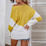 Yellow-Cute-Long-Sleeve-Sexy-V-Neck-Sweaters-for-Women-Fashion-Hand-Knitted-Sweater-Tops-K240-Front-Back