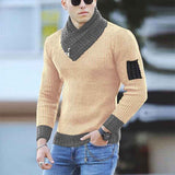 Yellow-Turtleneck-Sweater-Men-Casual-Knitted-Pullovers-Scarf-Collar-Sweater-Slim-Fit-Men-Patchwork-Pullovers-G002