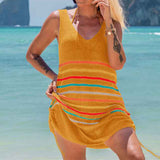 Yellow-Women-Crochet-Bikini-Cover-Ups-Summer-Scoop-Neck-Beach-Tank-Dress