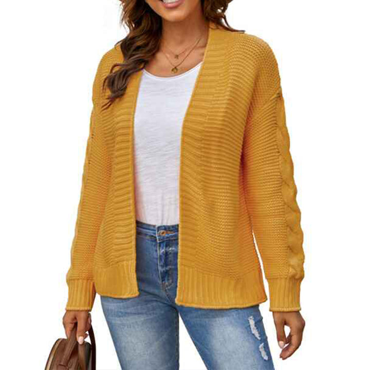 Yellow-Womens-Cable-Knit-Cardigan-Sweaters-Casual-Loose-Open-Front-Knitted-Outerwear-K123
