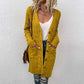Yellow-Womens-Long-Sleeve-Cable-Knit-Button-Down-Midi-Long-Cardigan-Sweater-Open-Front-Chunky-Knitwear-Coat-with-Pockets-K075