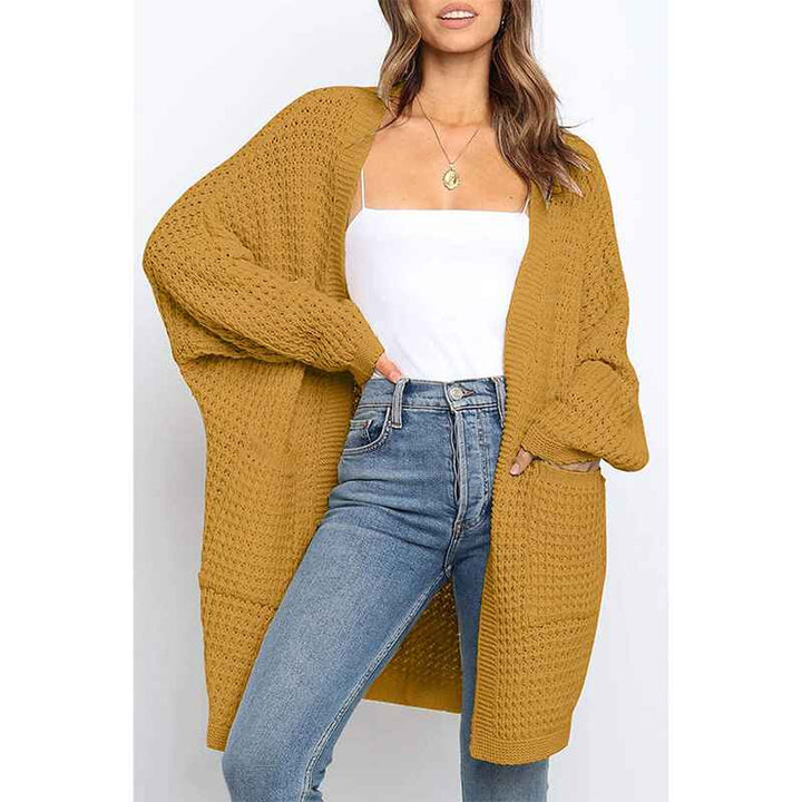 Yellow-Womens-Long-Sleeve-Open-Front-Cardigans-Outwear-Chunky-Knit-Sweaters-with-Pockets-K009-tops