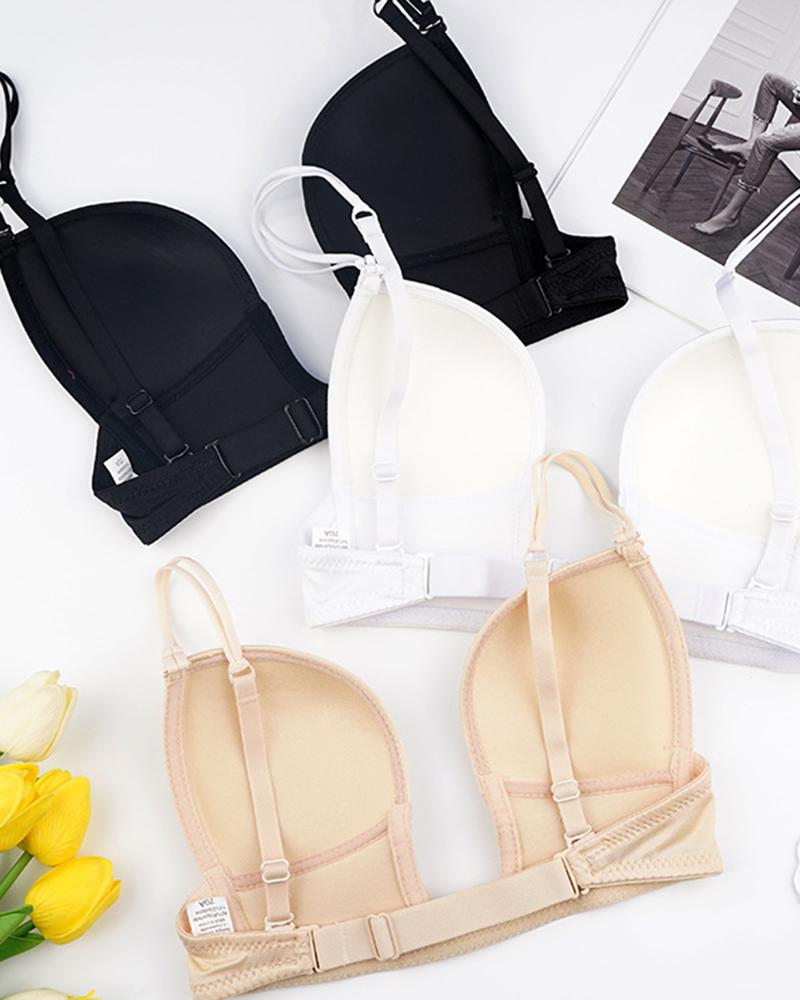 Plunge U Cut Seamless Invisible Push Up Wedding Bra