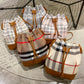 Plaid Print Drawstring Bucket Bag