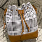 Plaid Print Drawstring Bucket Bag