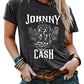 Johnny Cash Print T shirt Western Country Music Graphic Tee
