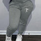 Plus Size Letter Print Casual Hoodie & Pants Set