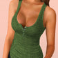 U Neck Snap Button Ribbed Tank Top