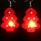 1Pair Christmas Tree Shaped LED Light Up Drop Earrings