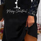 Christmas Wine Glass Print Long Sleeve Casual Dress