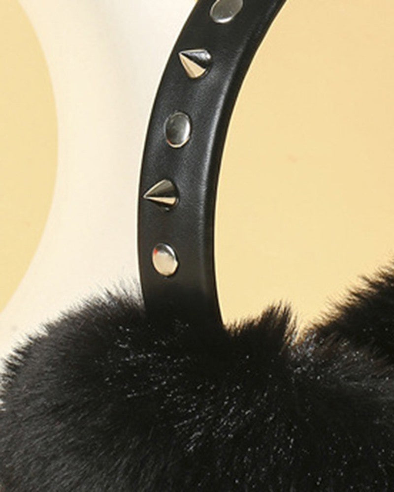 1PCS Rhinestone Faux Fur Winter Earmuffs Ear Warmers