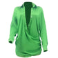 Long Sleeve Button Front Draped Shirt Dress