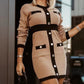 Contrast Paneled Long Sleeve Work Dress