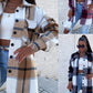 Plaid Print Pocket Button Design Long Sleeve Shacket
