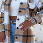 Plaid Print Pocket Button Design Long Sleeve Shacket