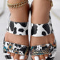 Sunflower Cow Leopard Print Double Strap Slippers Summer Sandals