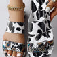Sunflower Cow Leopard Print Double Strap Slippers Summer Sandals