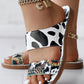 Sunflower Cow Leopard Print Double Strap Slippers Summer Sandals