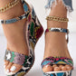 Snakeskin Ankle Strap Wedge Sandals