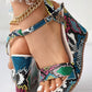 Snakeskin Ankle Strap Wedge Sandals