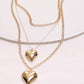 Heart Pendant Layered Chain Necklace