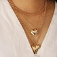 Heart Pendant Layered Chain Necklace