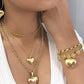 Heart Pendant Layered Chain Necklace