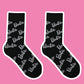 1Pair Cute Barbie Letter Print Crew Socks