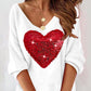 Colorblock Heart Pattern Contrast Sequin Casual Dress