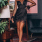 Sheer Mesh Patchwork Fluffy Ruched Party Dress