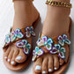 Sequin Butterfly Embroidery Slippers Cross Strap Sandals