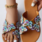 Sequin Butterfly Embroidery Slippers Cross Strap Sandals