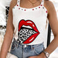 Star Lip Leopard Print Tank Top