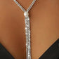 Rhinestone Tassel Design Pearl Pendant Necklace
