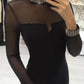 Hot Drilling Sheer Mesh Bodycon Dress