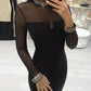 Hot Drilling Sheer Mesh Bodycon Dress
